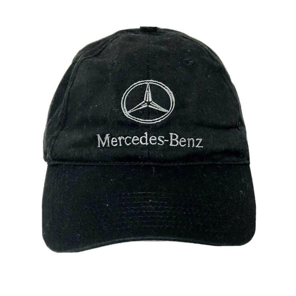 Mercedes Benz Black Strapback Baseball Cap Dad Hat